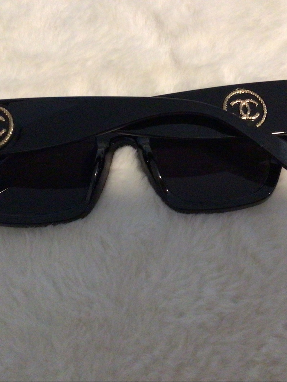 CHANEL Black Sunglasses with Gold CC Logos